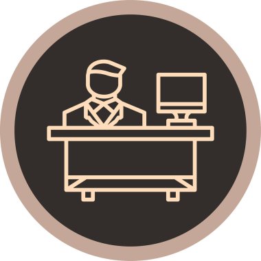 Bir oteldeki adamın vektör çizimi