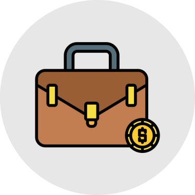 Evrak çantası ikonu. Web için evrak çantası vektör simgelerinin düz çizimi