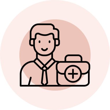 Doktor. Web simgesi basit illüstrasyon