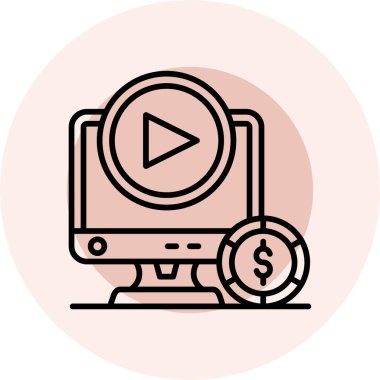 video vektörü düz renk simgesi