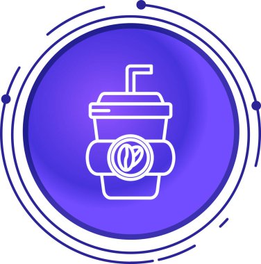 Kahve. Web simgesi basit illüstrasyon