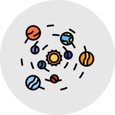 Gezegen simgesi, vektör çizimi