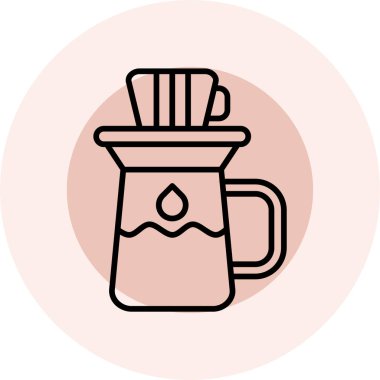 Kahve. Web simgesi basit illüstrasyon