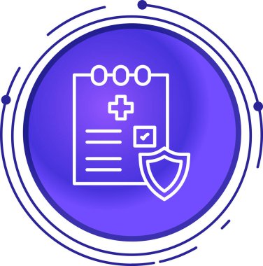 Beyaz arkaplanda işaretleme simgesi olan mavi kalkan. Güvenlik simgesi. Güvenlik kontrolü simgesi. Kene izi simgesi. soyut çember rastgele noktalar.