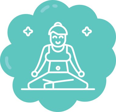 Yoga pozu. Web simgesi basit illüstrasyon