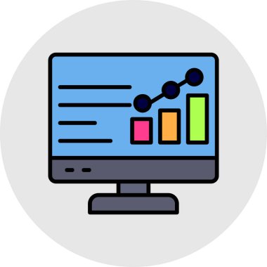 iş analizi renk ikonu vektör illüstrasyonu