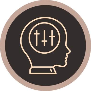 beyin ikonu vektör illüstrasyonu