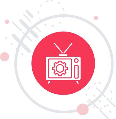 Beyaz arkaplanda gri televizyon ve anten simgesi izole edildi. Televizyon radyosu. vektör illüstrasyonu