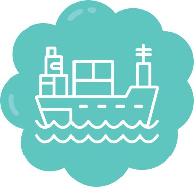 Gemi simgesi, illüstrasyon, beyaz arkaplan üzerindeki vektör