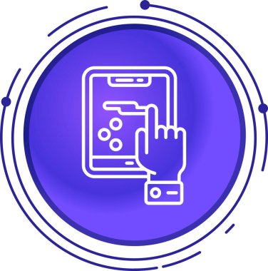 Beyaz arkaplanda cep telefonu simgesi olan hat akıllı telefonu. Renkli taslak konsepti. vektör illüstrasyonu.