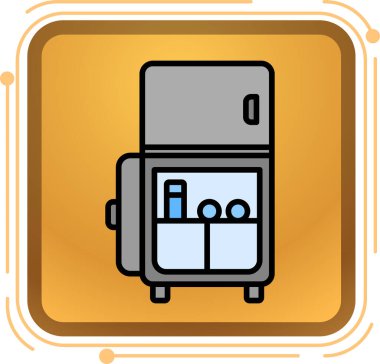 Buzdolabı simgesi, basit tarzı