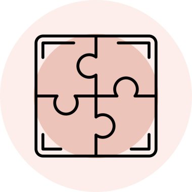 yapboz renk simgesi, vektör illüstrasyonu