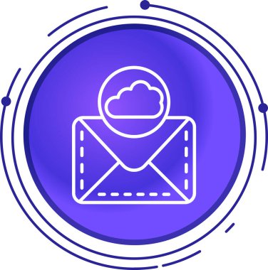 İnce satır biçiminde bulut posta simgesi