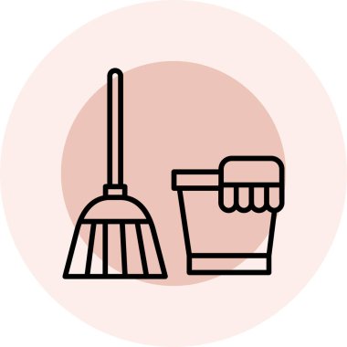 Kova ve kürek ikonu. vektör illüstrasyonu