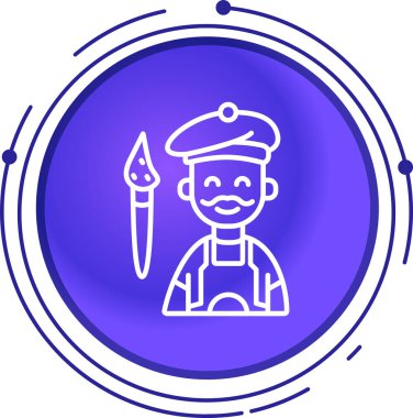 Fırçalı bir adamın vektör çizimi