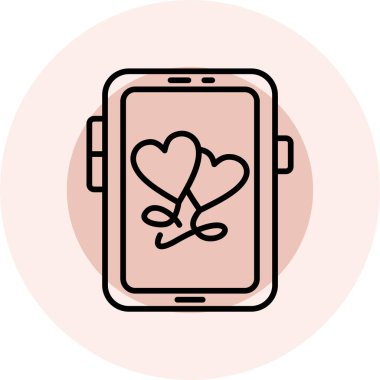 akıllı telefon simgesine sahip akıllı kalp