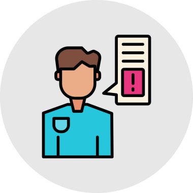 Hasta doktor ikonu. Beyaz arkaplanda izole edilmiş doktor vektör simgesi rengi