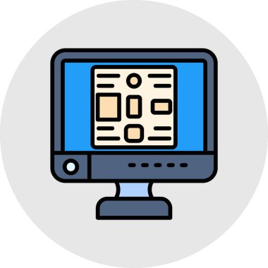 Masaüstü ve klavye simgesine sahip bilgisayar ekranı, özet biçimi