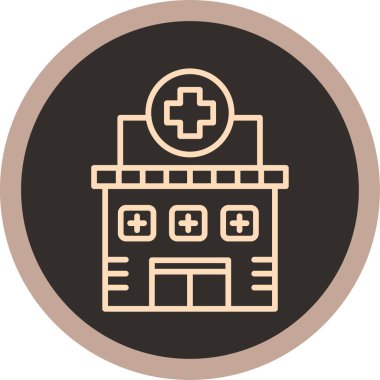 Hastane. Web simgesi basit illüstrasyon