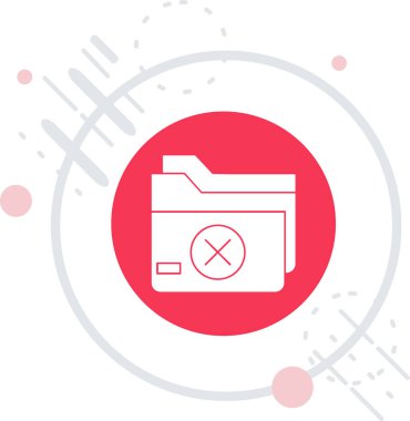 Uzun gölgeli indirme simgesine sahip beyaz klasör dosyası. Kontrol listesi dizini. Muhasebe imzası. Kırmızı daire düğmesi. vektör illüstrasyonu