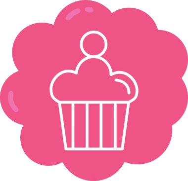 cupcake web simgesi, basit vektör illüstrasyonu
