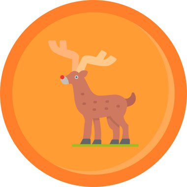 Ren geyiği ikonu vektör çizimi