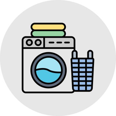 çamaşır makinesi ikon vektör illüstrasyonu