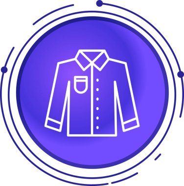 Mor izole edilmiş modaya uygun arkaplanda gömlek simgesi