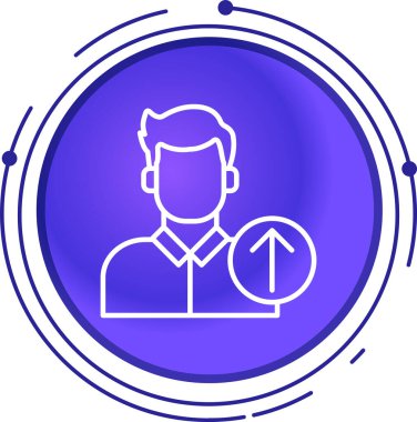 Renk çizgisi iş adamı simgesi beyaz arkaplanda izole edildi. İş konsepti. Çember beyaz düğme. vektör