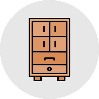 Gardırop doldurulmuş taslak simgesi, dekor