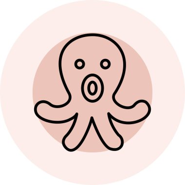 ahtapot simgesi vektör illüstrasyonu