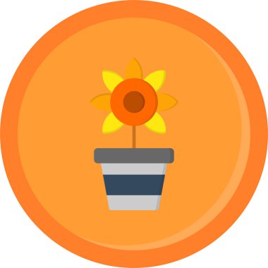 Çiçek. Web simgesi basit illüstrasyon