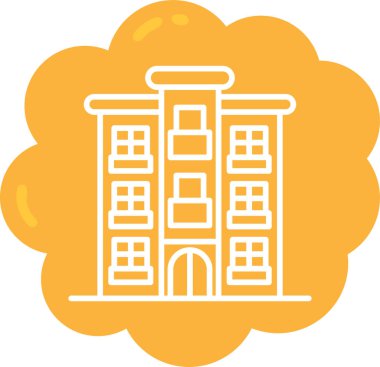 Bina. Web simgesi basit illüstrasyon