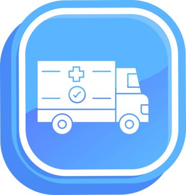 Ambulans. Web simgesi basit illüstrasyon