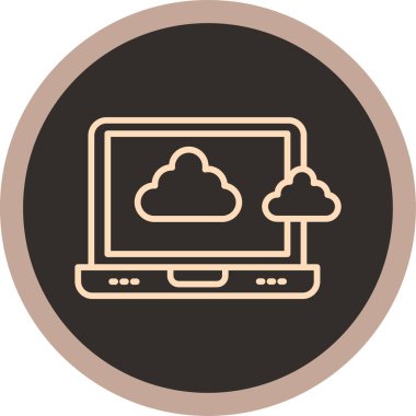 Bulut teknolojisi ikonu. Bir bulut simgesinin vektör illüstrasyonu