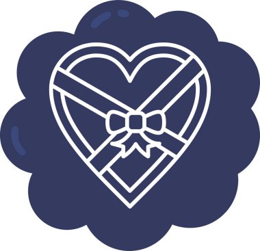 Kurdeleli kalp ikonu tasarımı. vektör illüstrasyonu