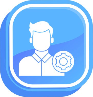 man with gear icon vector illustration