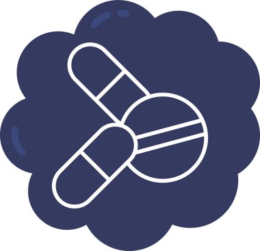 İlaç. Web simgesi basit illüstrasyon