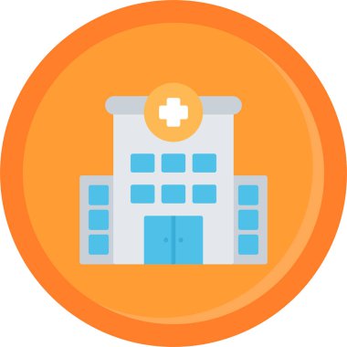 Hastane düz vektör simgeleri