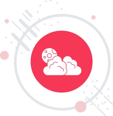 Beyaz arka planda izole edilmiş çizgi gezegen Dünya ve Ay ikonu. Renkli taslak konsepti. vektör