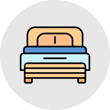 yatak ikonu vektör illüstrasyonu