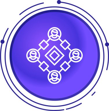 Benzersiz ethereum blockchain vektör glyph simgesi