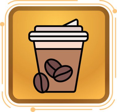 kahve fincanı simgesi, vektör illüstrasyonu