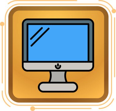 bilgisayar ekranı simge rengi dış hat vektörü