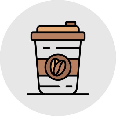 Kahve. Web simgesi basit illüstrasyon