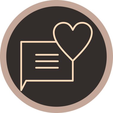 Love heart vektör simgesi modern illüstrasyon