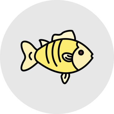 balık simgesi vektör illüstrasyonu