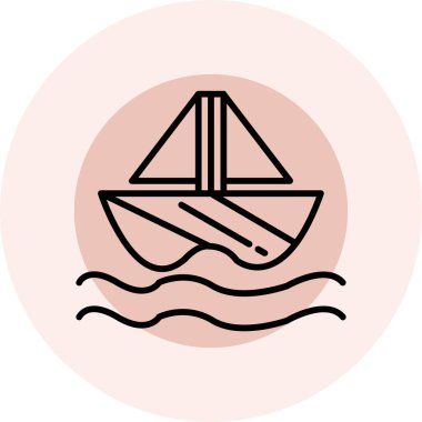 Tekne simgesinin vektör illüstrasyonu