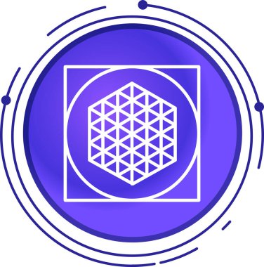 Mavi çizgi kripto sikke blok zinciri simgesi beyaz arkaplanda izole edildi. Altyazı simgesi. Teknoloji teknolojisi kripto para birimini emniyete aldı. Mavi daire şablonları. vektör