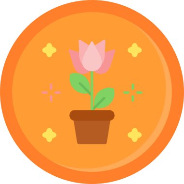 Çiçek ikonu düz bir şekilde